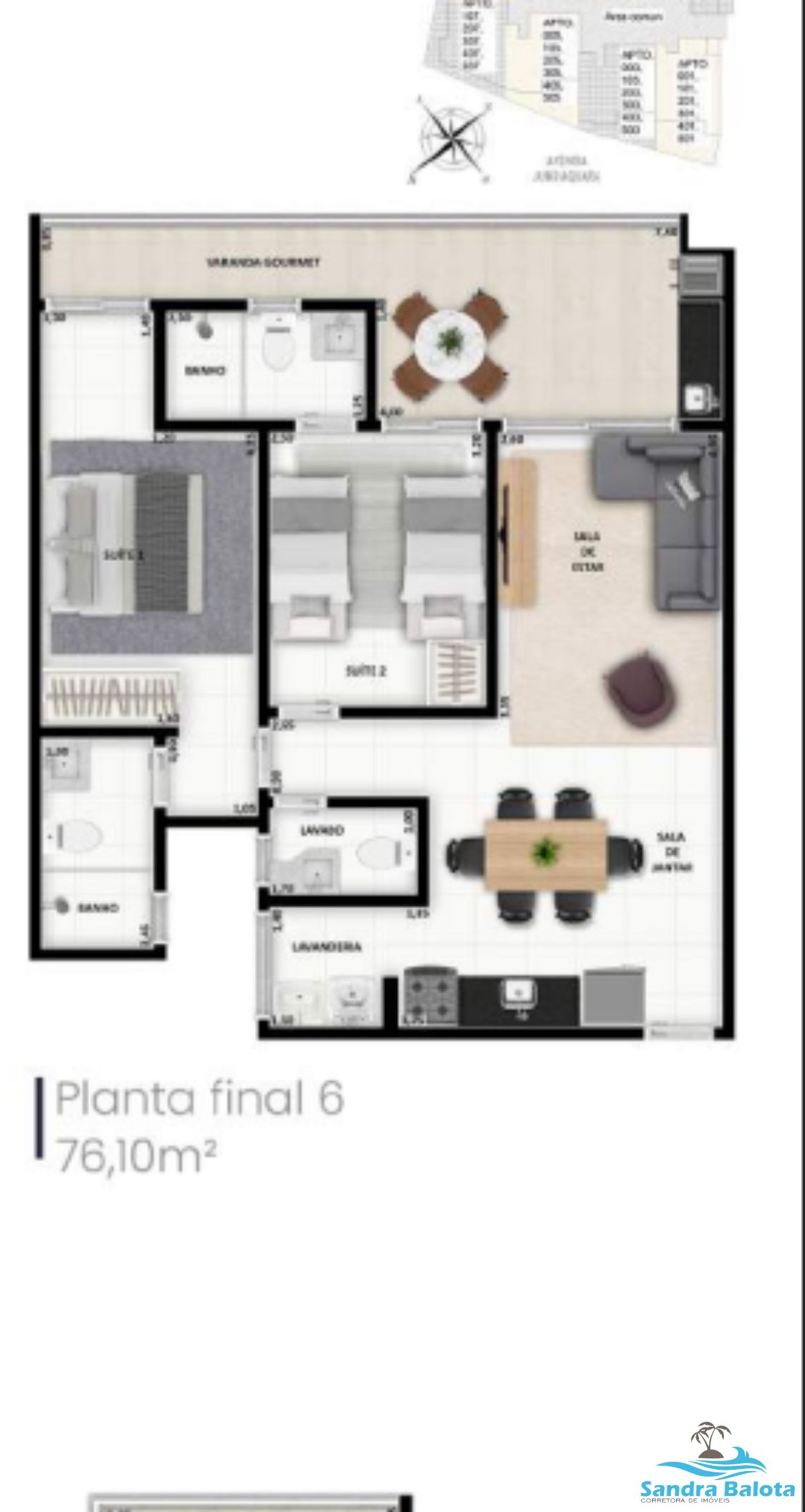 Apartamentos de 56m² com 2 dormitórios sendo 1 suíte/ Praia Grande-Ubatuba