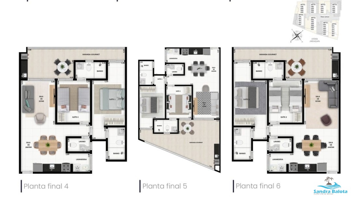 Apartamento Praia Grande/ 2 dormitórios sendo 1 suíte mais lavabo