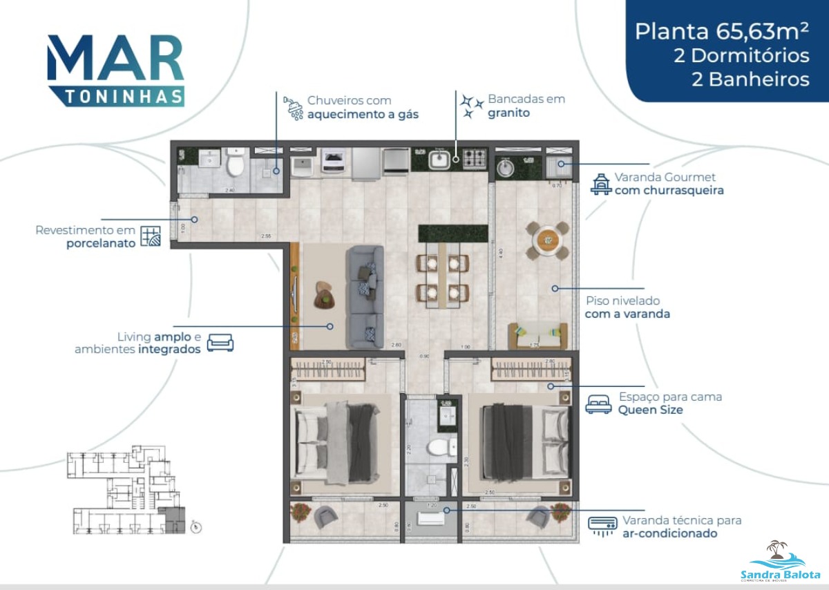 Stúdios de 35,70 m²/Toninhas-Ubatuba