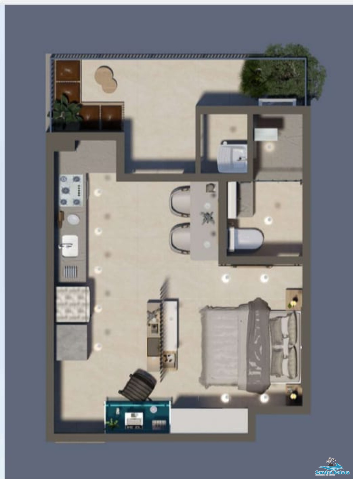 Stúdios de 34 m² no centro de Ubatuba