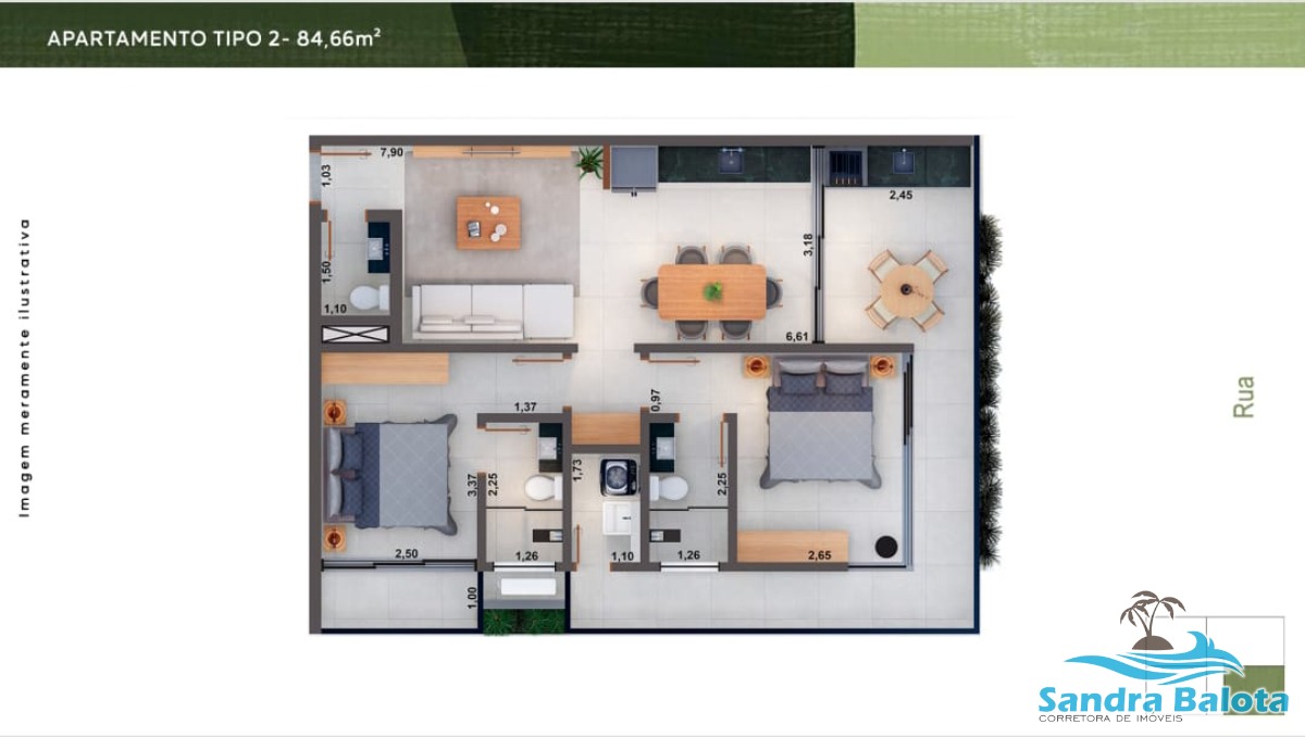 Apartamentos com 2 suítes e 1 lavabo/Itaguá