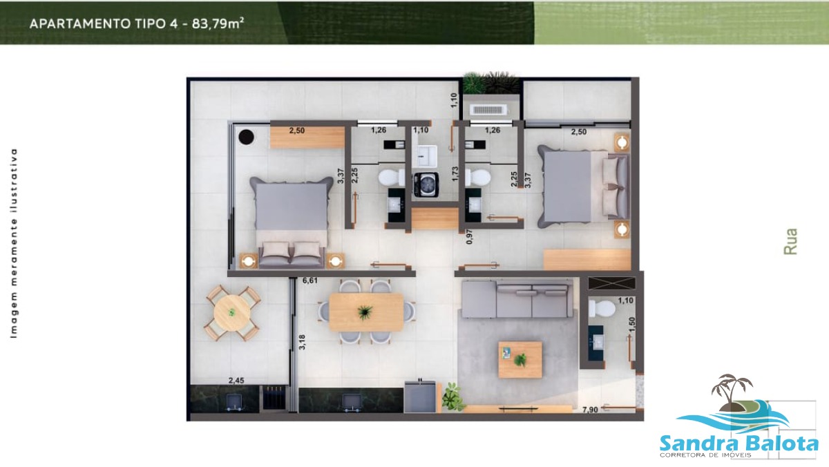 Apartamentos com 2 suítes e 1 lavabo/Itaguá