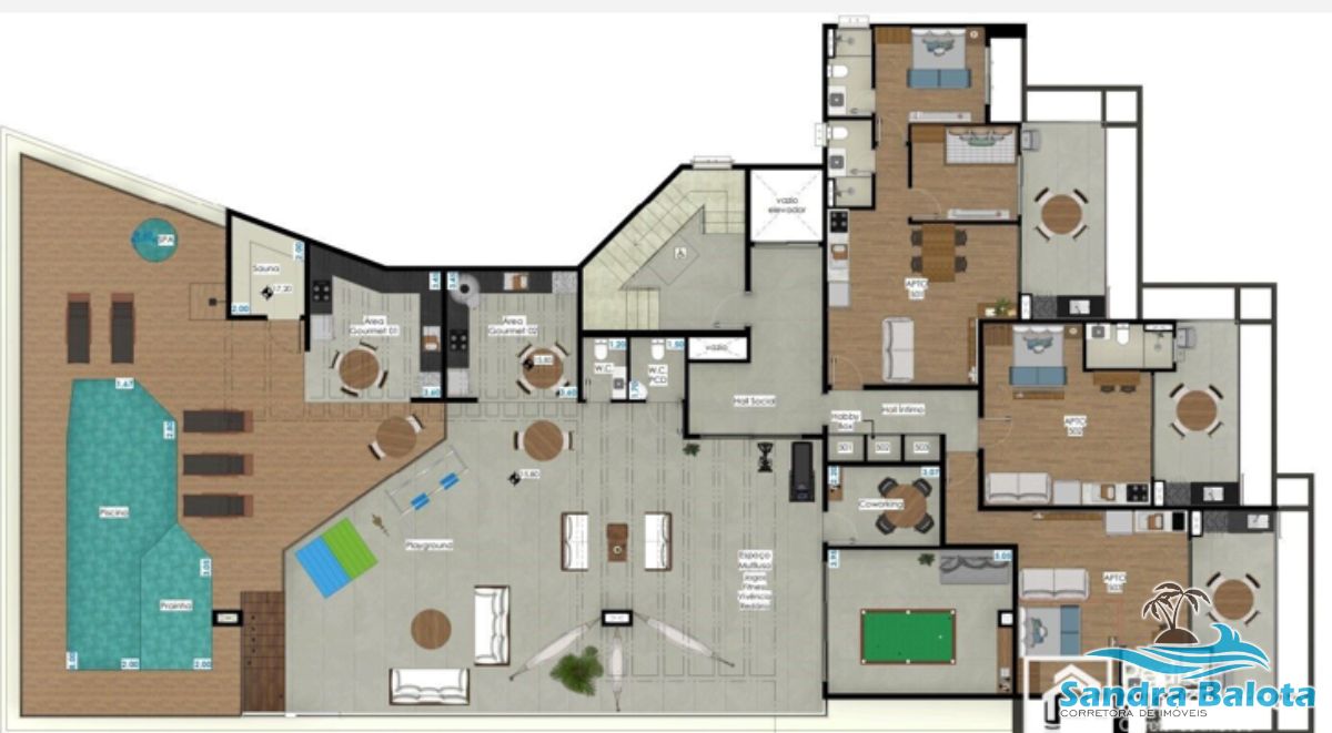 Lofts e apartamentos a 500 metros da Praia do Perequê Açú